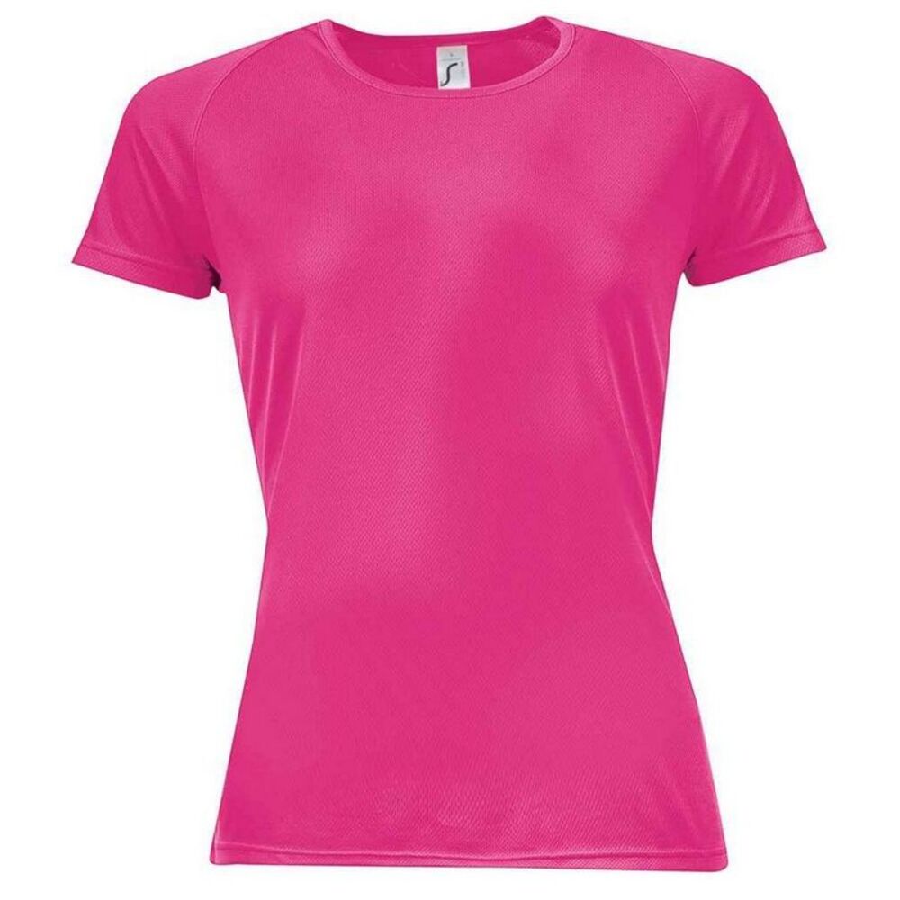 SOLS Womens/Ladies Sporty  T-Shirt / Neon Pink